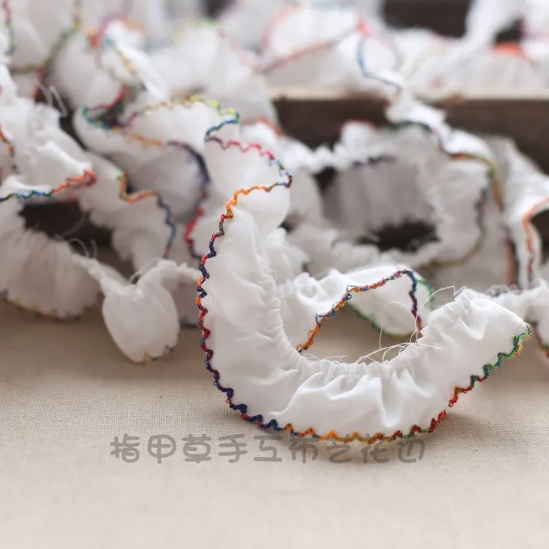 2 метра белого бежевого хлопка, вышитые кружева, искусственная ткань, отделка, радужные края, «сделай сам», шитье ленты-сетки 2 см