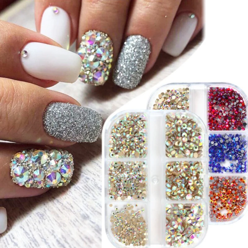 

3D украшения для ногтей 3 кор./лот, молочное стекло, дрель, сделай сам, наклейки для ногтей, аксессуары для маникюра, плоские, круглые, алмазные