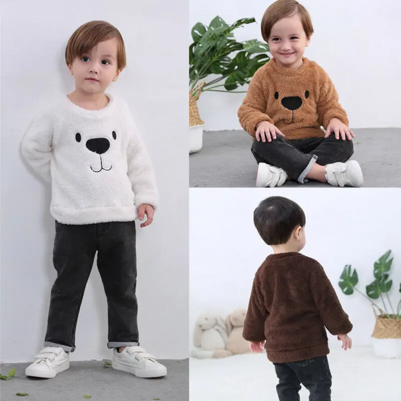 Флисовые толстовки с капюшоном и рисунком медведя для маленьких мальчиков