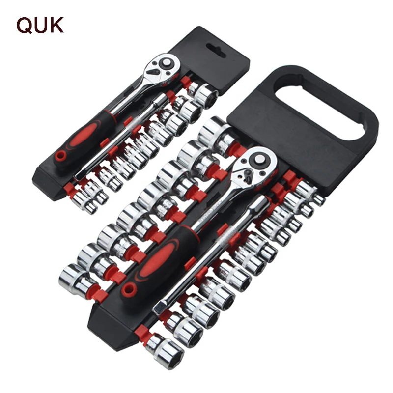 Набор гаечных ключей QUK с трещоткой торцевой гаечный ключ 1/4 3/8 1/2 Универсальный