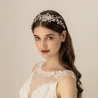 o530 chained luxury headband pearl jewelled hairbands for women rhinestone christmas birthday hairbands with flowers