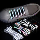 1 пара светоотражающих шнурков, лазерные Шнурки с блестками, Плетеный плетеный браслет, кроссовки для бега, кружевные шнурки для взрослых детей