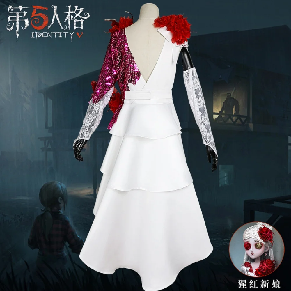 

Game Identity V Cos clothing scarlet bride Vera Nair wedding dress suit cosplay female for Halloween Carnival Party Events