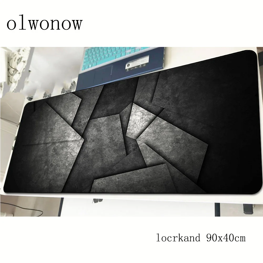 Черные абстрактные фигуры коврик для мыши геймер темно-80x30 см ноутбук с