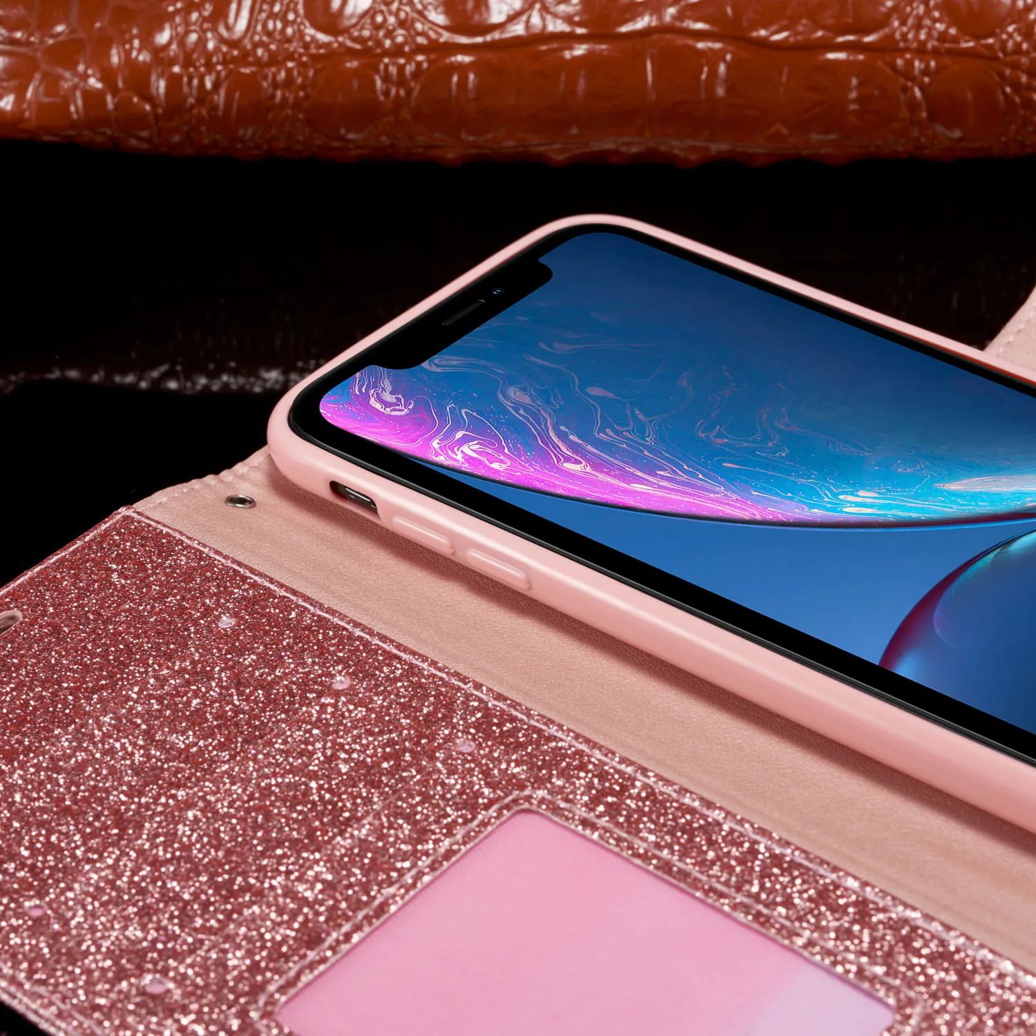 Блестящий Алмазный флип-чехол для iPhone 7 Plus 6 6S 8 11 Pro XS Max XR 8Plus 7 Plus iPhone11 кожаный бумажник-книжка блестящий чехол