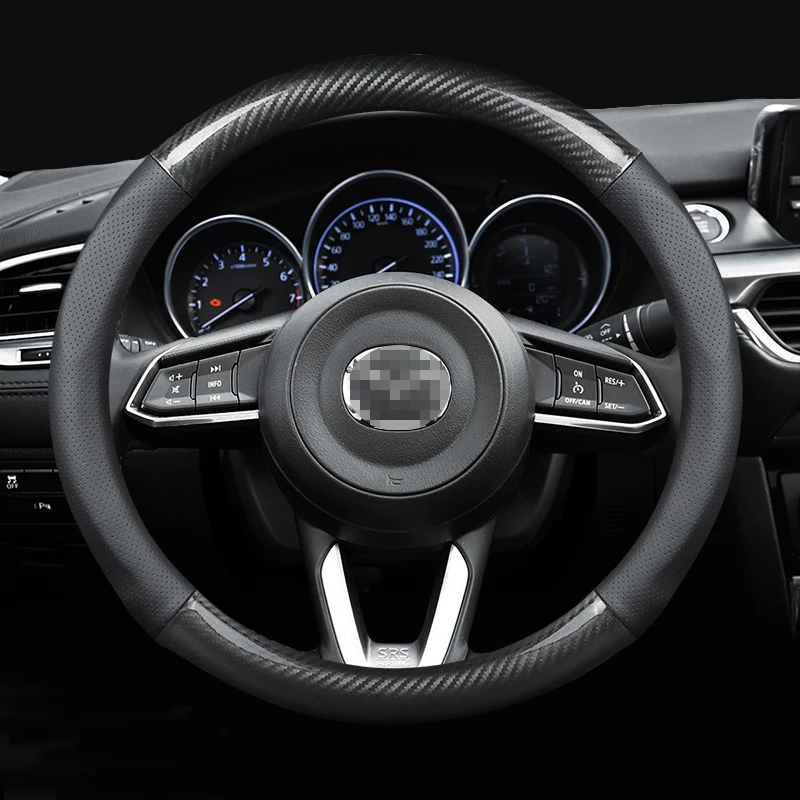 Автомобильная оплетка рулевого колеса Крышка для Mazda 2 3 5 6 8 ATENZA CX 4 7 9 MX углеродного