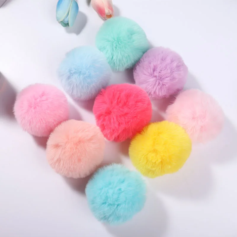 Помпон 8 см мех кролика рекс плюшевый шар Детская кружевная нашивка материал для