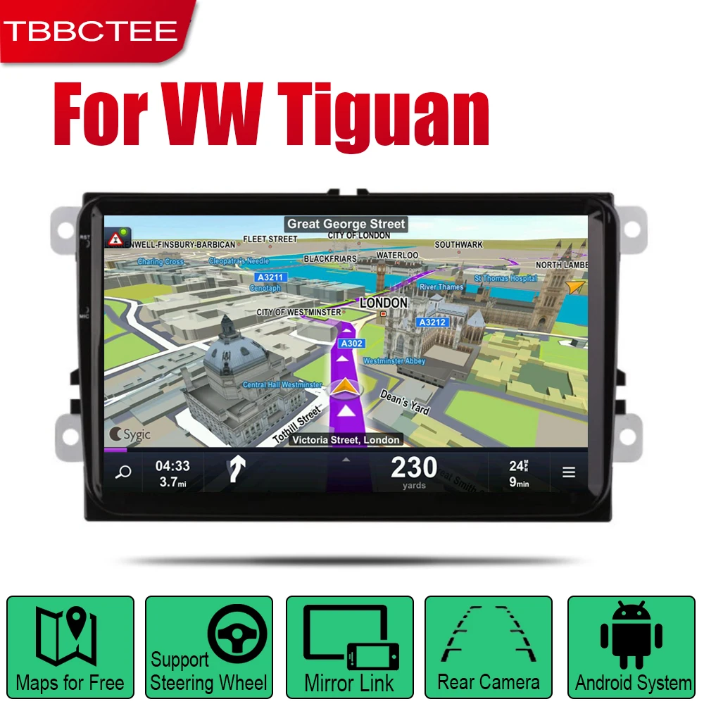 Автомагнитола TBBCTEE с Android стерео GPS навигация для Volkswagen VW Tiguan 2007 ~ 2014 Bluetooth Wi Fi 2din