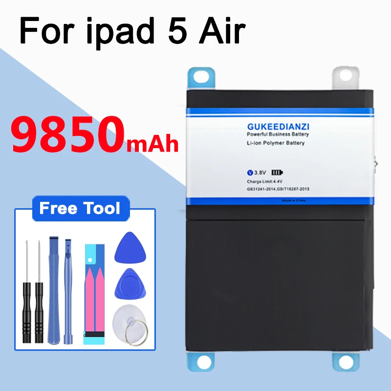 Аккумулятор для планшета GUKEEDIANZI 9850 мАч iPad 5 Air A1484 A1474 1475 Сменный аккумулятор IPad5 A1475