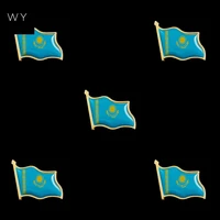 5pcslot kazakhstan crossed flag lapel safety pin metal set national flag brooch badge