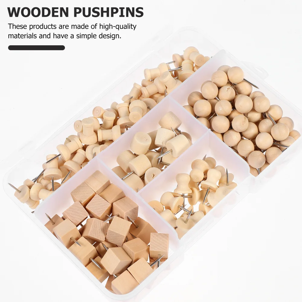 

1 Box Pushpin Clips Decorative Pushpins Photos Craft Thumbtacks (Wood Color)