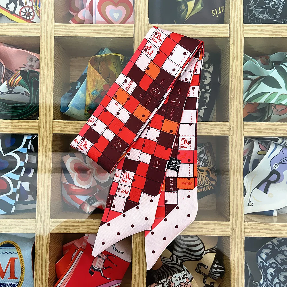 Лидер продаж узкий шарф с леопардовым принтом в виде попугая и сердца женские