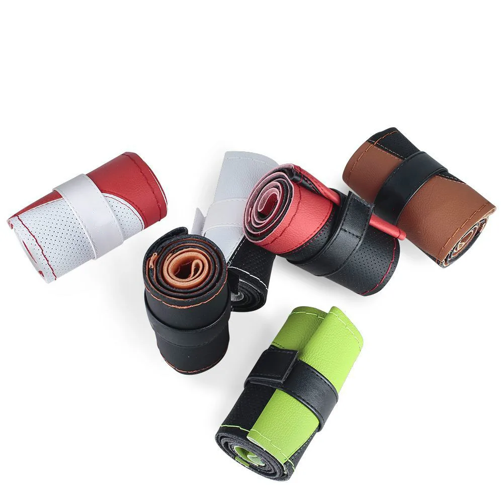 Чехлы рулевого колеса автомобиля 38 см микро волоконная Кожа DIY оплетка на руле