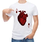 TEEHUB Новая летняя футболка, модная винтажная Мужская футболка с принтом красного сердца, топы с коротким рукавом и круглым вырезом, крутые футболки