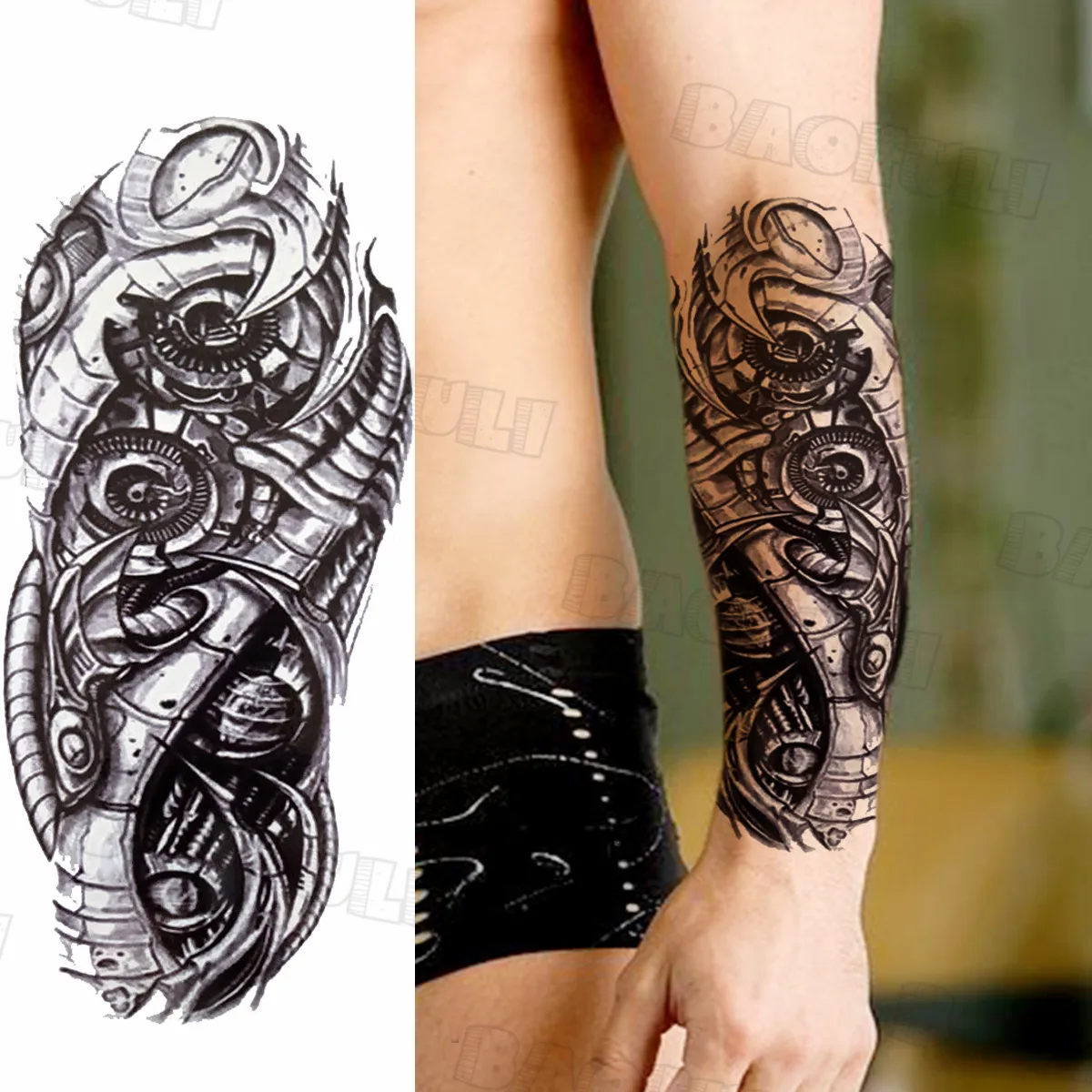 Временные 3d-татуировки для мужчин рисунок воина волка компас тигр Лев череп