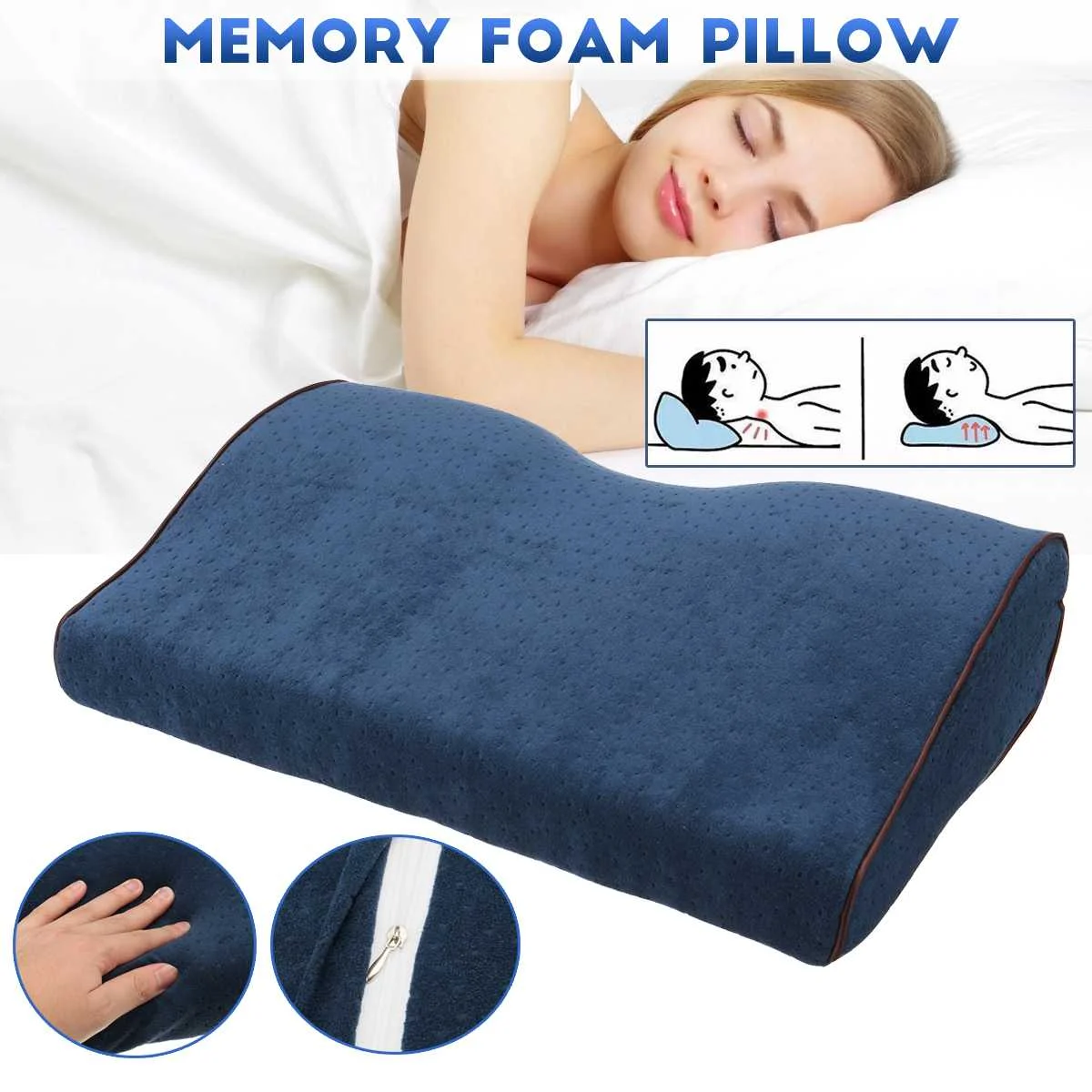 

Memory Foam Bedding Pillow Shaped Ergonomic Cervical Pillow Sleeping Comfortable Neck Protection Butterfly Memory Foam Pillow