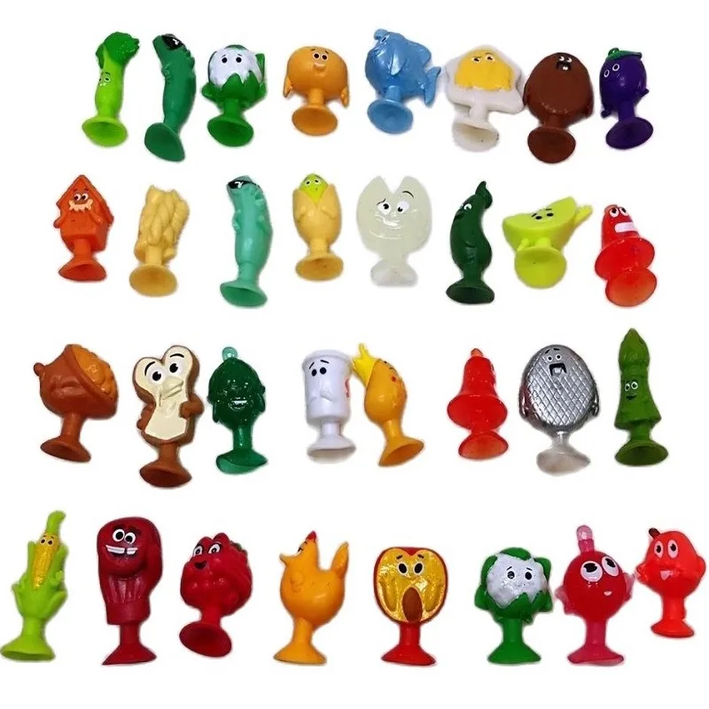 vegetable fruits toys Cartoon Animals toys stikeez soft pvc Action Figures with Sucker Mini doll Suction Cup toys models images - 6