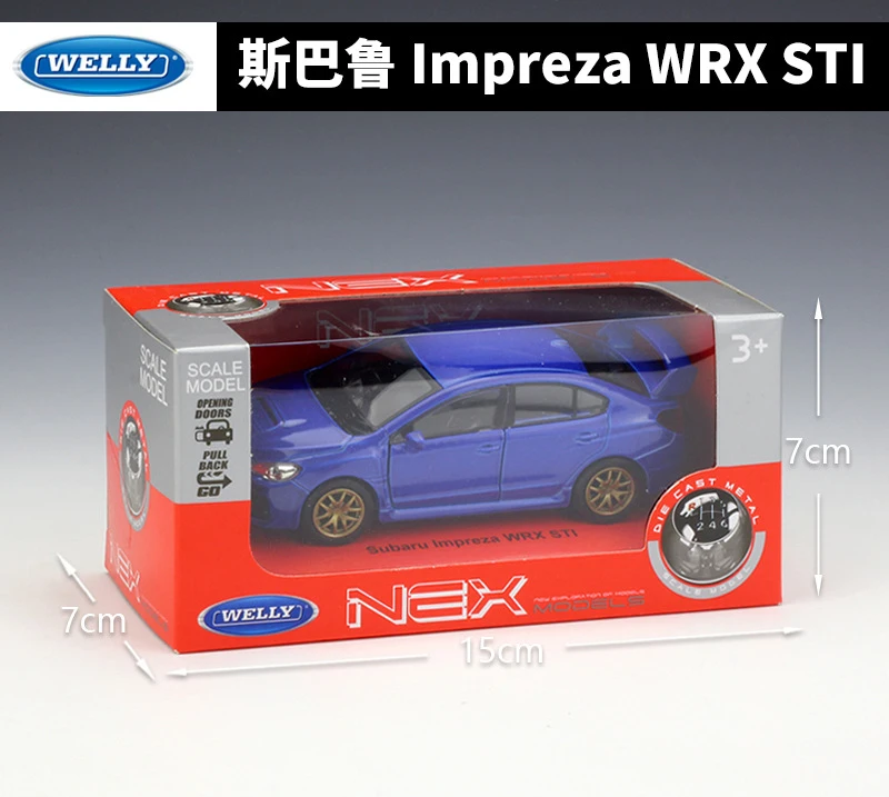 Welly литье под давлением 1:36 Subaru Impreza WRX STI спортивный автомобиль оттягиваемый назад автомобиль уличная гоночная модель автомобиля металлический сплав игрушечный автомобиль для детей Подарки