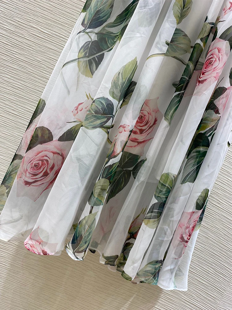 

Catwalk style free shipping lace bow tie waist waist retro printing loose big hem dress ladies autumn new style boho vacation