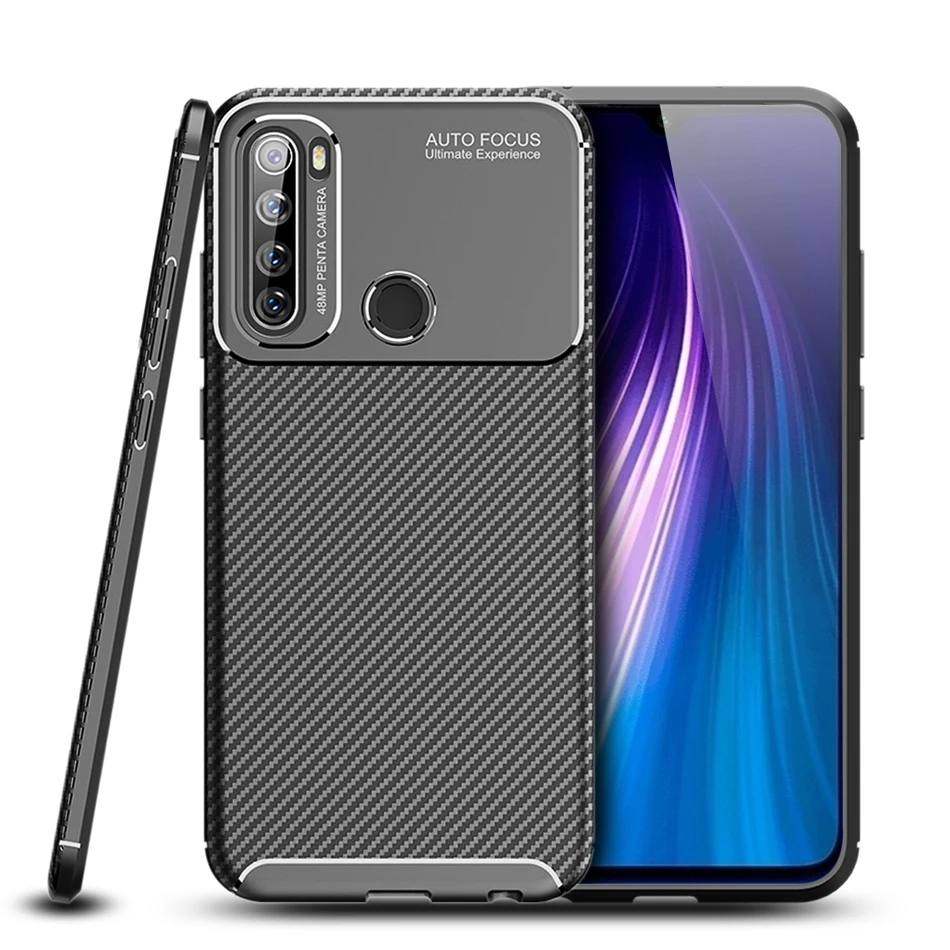 

Чехол для Xiaomi Redmi Note 8T, ТПУ, тонкий, из углеродного волокна