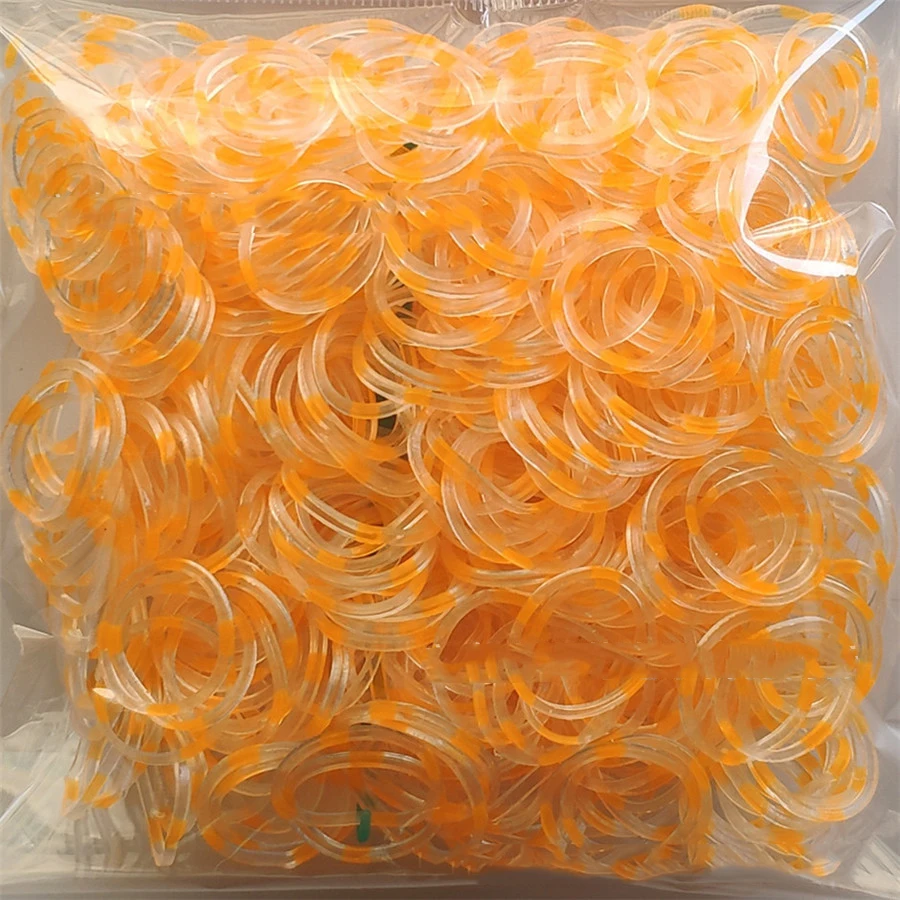 Transparent orange 600 эластичные резиновые браслеты разных цветов, детские домашние браслеты для плетения, браслеты для женщин - Окраска металла: Transparent orange