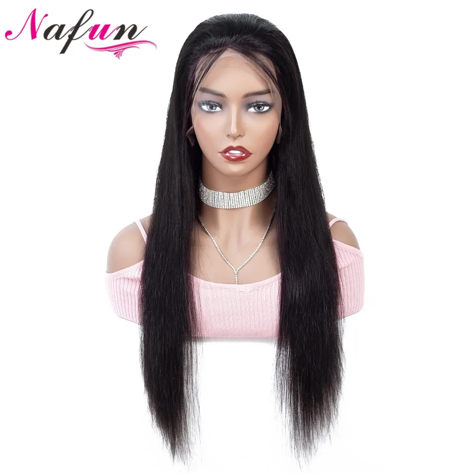 Накладные волосы NAFUN 13x4 накладные человеческие на шнурке малазийские не remy