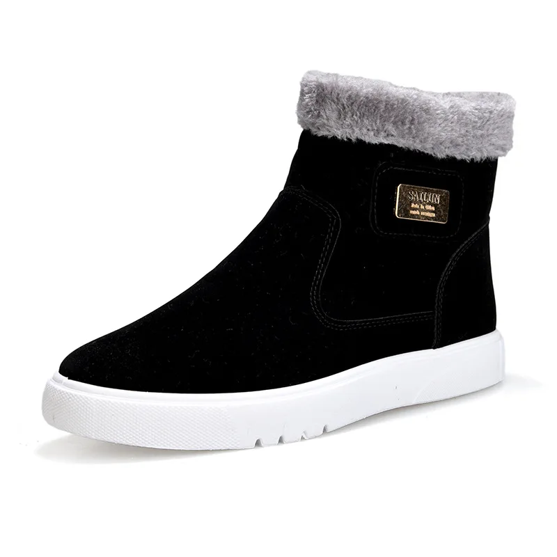 

Winter Leather Women Ankle Boots Outdoor Warm Motorcycle Slip on Soft Comfortable Booties Casual Footwear Winter Snow Shoes