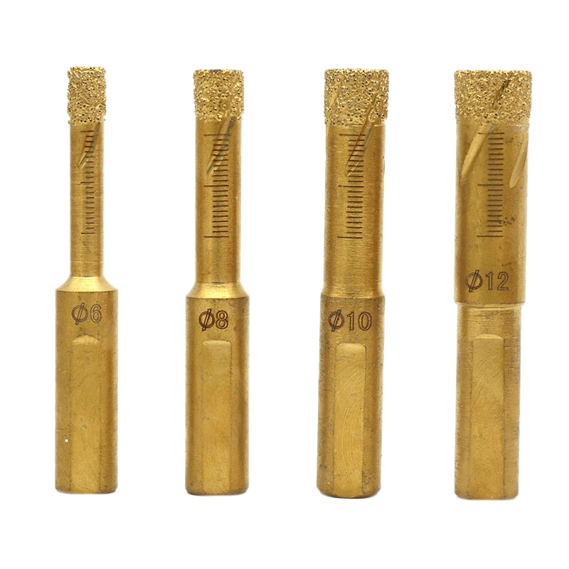 4Pcs/Set Dry Diamond Drill Bits For Porcelain Granite Tile Glass Ceramics Marble 6Mm-12Mm | Инструменты