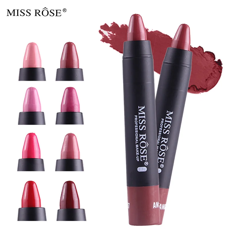 

Lipstick Pen Waterproof Not Easy To Touch Cups or Decolor Lipstick Matte Fog Surface Velvet Durable Rotary Makeup Cosmetic Gift
