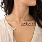E-Manco модное многослойное ожерелье-цепочка Золотая цепочка жемчужное ожерелье для женщин Простые геометрические женские модные ожерелья-Чокеры ожерелья