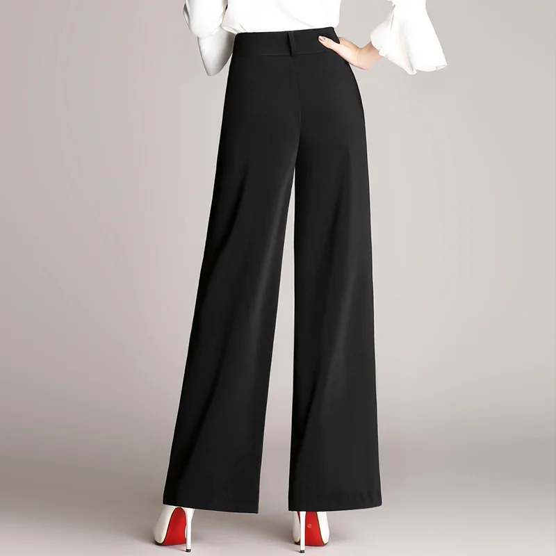 

2021 Spring women's wide leg pants Loose fashion high waist big size women pants Long Female Trousers Formal work