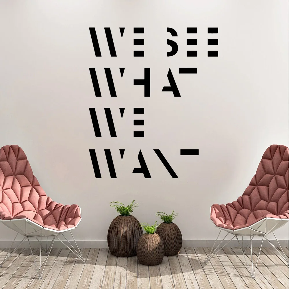 Лидер продаж мы видим что хотим цитаты ПВХ наклейки на стену для офиса комнаты