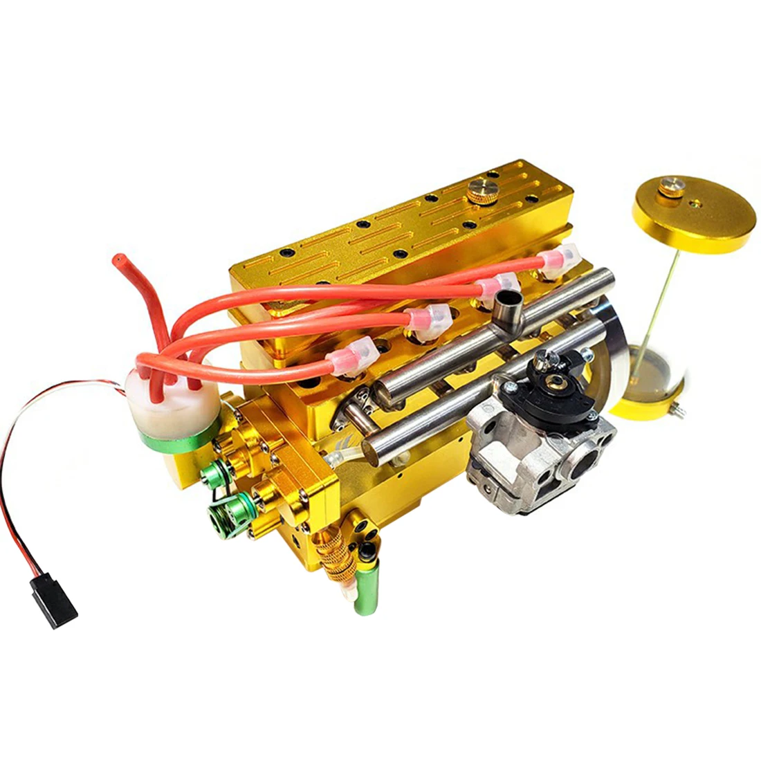 

32cc Inline Four-Cylinder Water-Cooled Gasoline Engine For RC Model Car / Ship / Airplane For Children Educational Toys - Yellow