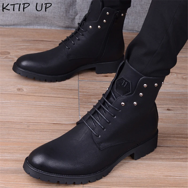 Мужские зимние ботинки из натуральной кожи с бархатной подкладкой | Обувь