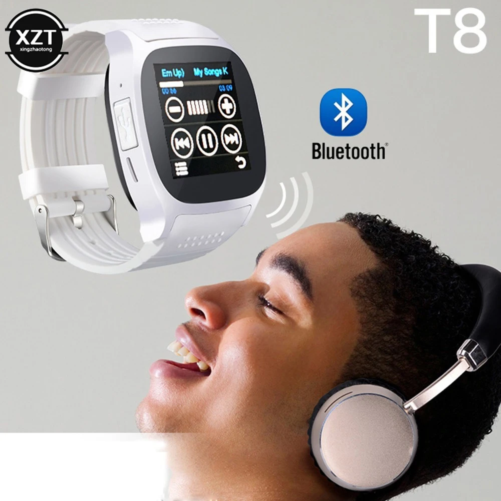 Смарт-часы T8 Bluetooth с камерой поддержкой SIM-карты TF-карты шагомером мужские и