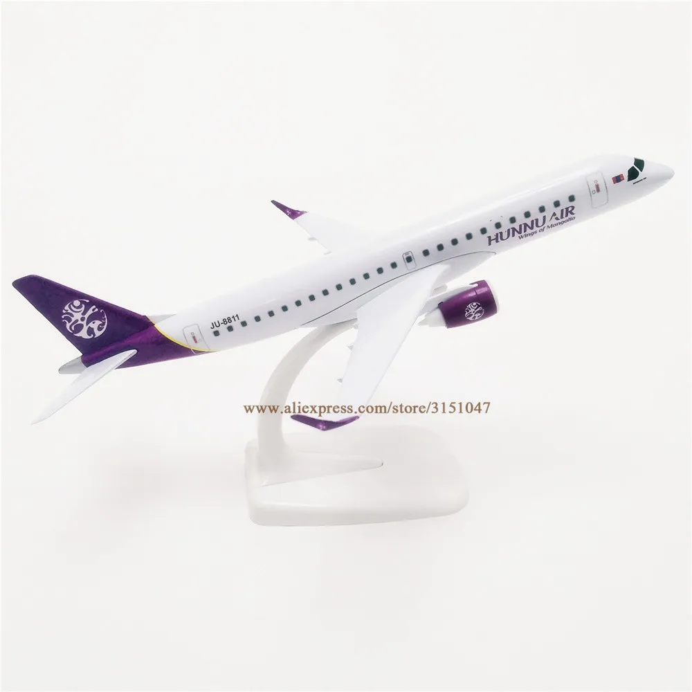Avi&oacute;n a&eacute;reo de aleaci&oacute;n de Metal para ni&ntilde;os, modelo de avi&oacute;n mongol Hunnu Air E-190 E190, 20CM, regalos para ni&ntilde;os-4