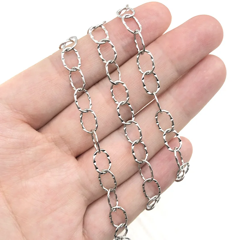 

1Meter 1.0x6.3mm Stainless Steel Circle O Chains Welded Link For DIY Bracelets Necklace Ankle Jewelry Making Findings Wholesale
