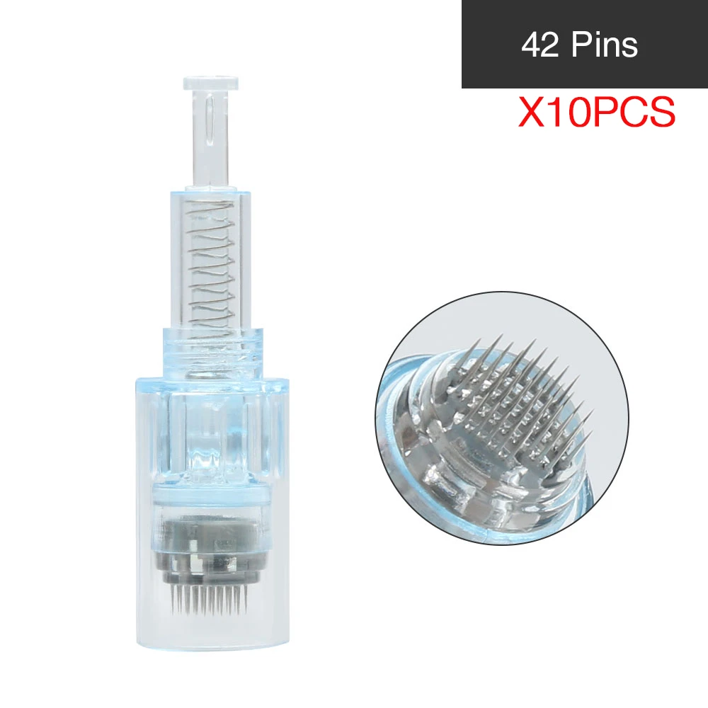 42 Pins Dr. pen X5-C Беспроводная микроручка Электрическая Микро Дерма терапия винтовой картридж наконечники для удаления шрамов уменьшение морщин Dr. Pen - Цвет: 42 Pins