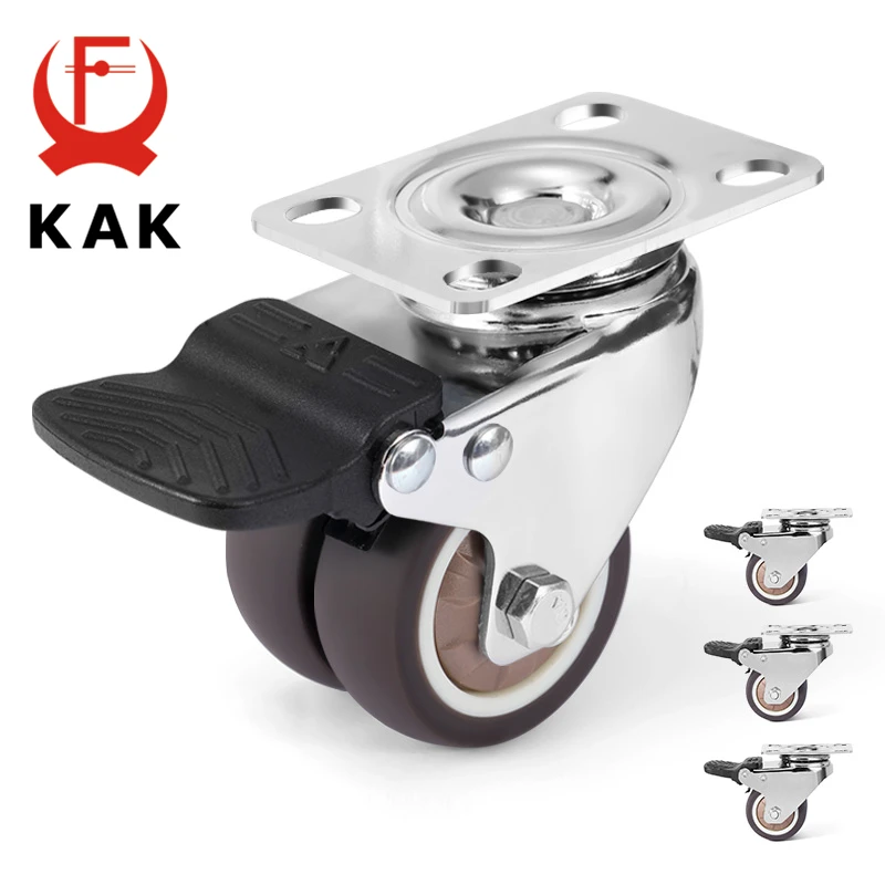 KAK 4 шт. 2 дюймовые поворотные колеса тормоза для тележки паллета универсальные