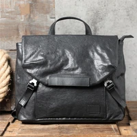 fashion casual mens genuine leather shoulder messenger bag top layer cowhide commuter trend horizontal square messenger bag