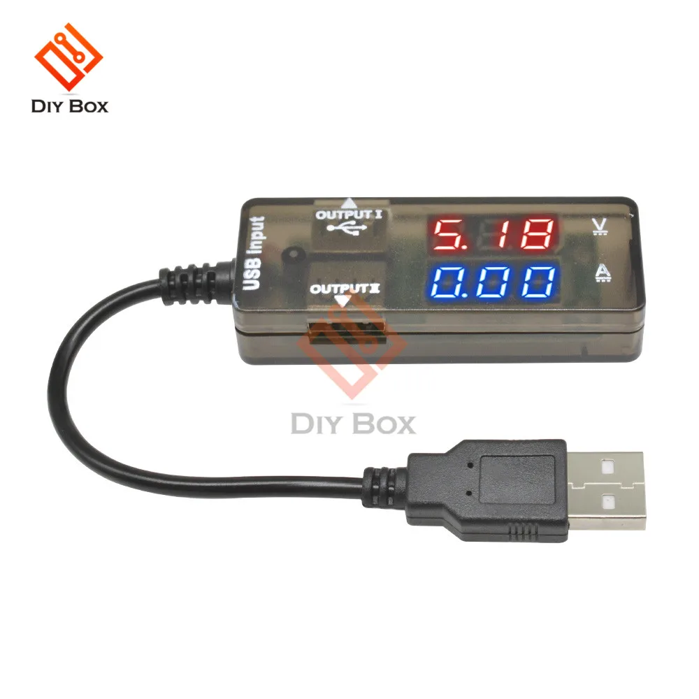 Светодиодный цифровой вольтметр Амперметр USB зарядное устройство Доктор напряжение измеритель тока тестер мощности детектор с USB кабелем
