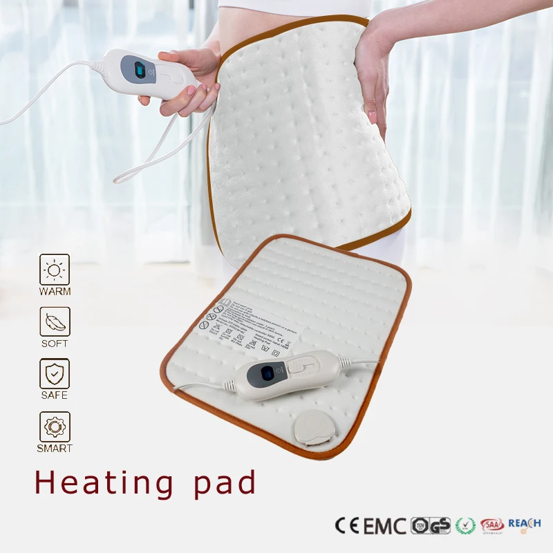 

220V EU Plug 40*30CM Electric Heating Pad Auto Off for Menstrual Cramps Abdomen Waist Back Pain Relief 3 Heat Setting Controller