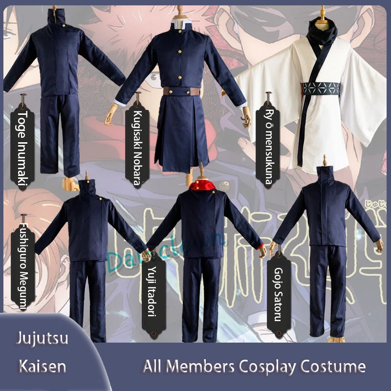 

Jujutsu Kaisen Cosplay Costume Anime Yuji Itadori Nobara Kugisaki Megumi Fushiguro Satoru Gojo Ryomen Sukuna Kimono Uniform