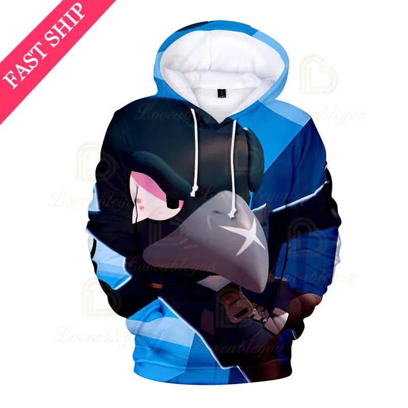 

8 To 19 Years Kids Sweatshirt Browlings Cartoon Tops Teen Clothes POCO Shelly Shooter Game MAX 3D Printed Hoodie Boys Girls