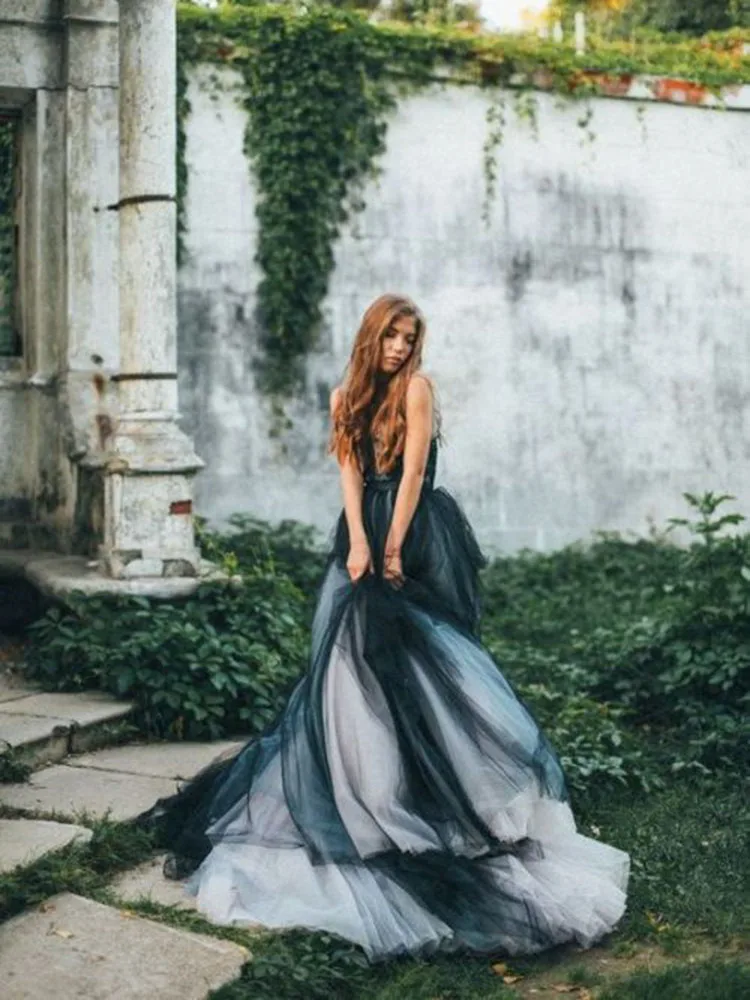 

Hi Shy Bride New simple wedding dress backless sleeveless design chiffon lace bride dresses princess dress plus size tailor-made