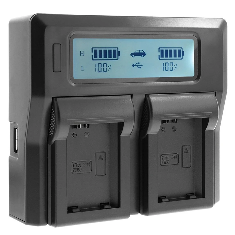 Камера Батарея Зарядное устройство двухканальный ЖК Дисплей быстрая для Sony Np Fp70
