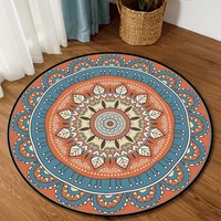 nordic style carpets for living room orange blue printed pattern round rugs home bedroom floor mat area carpets house mat 2021