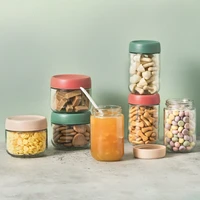 3 glass sealed cans of food sub bottled small kitchen storage tank snack storage box birds nest yogurt preservation