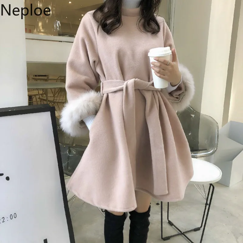 Женское шерстяное платье Neploe винтажное элегантное в Корейском стиле на осень и