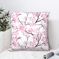 hand drawn sakura square pillowcase cushion cover funny zip home decorative throw pillow case car nordic 4545cm